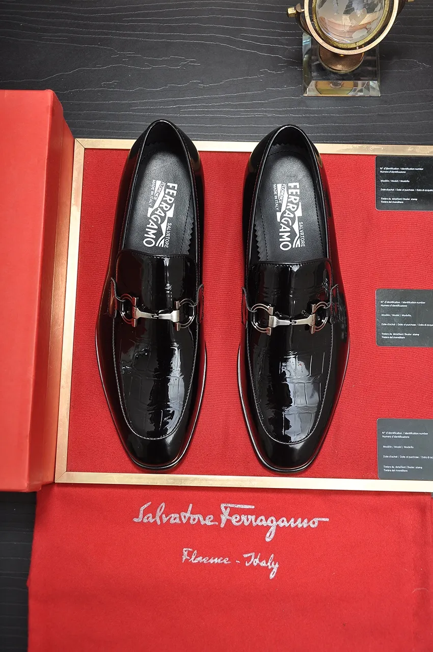 Men's shoes 💰500💶[Ferragamo/Ferragamo] The latest model from the counter. Original imported high-quality cowhide with open sides + imported 🐂 cowhide lining, original luxury metal buckle + original combination outsole. Comparative and stress-free 38--45 (customized for 45)